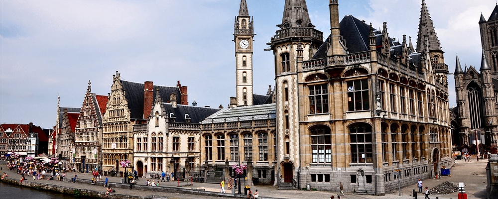 The Graslei, Ghent, Belgium